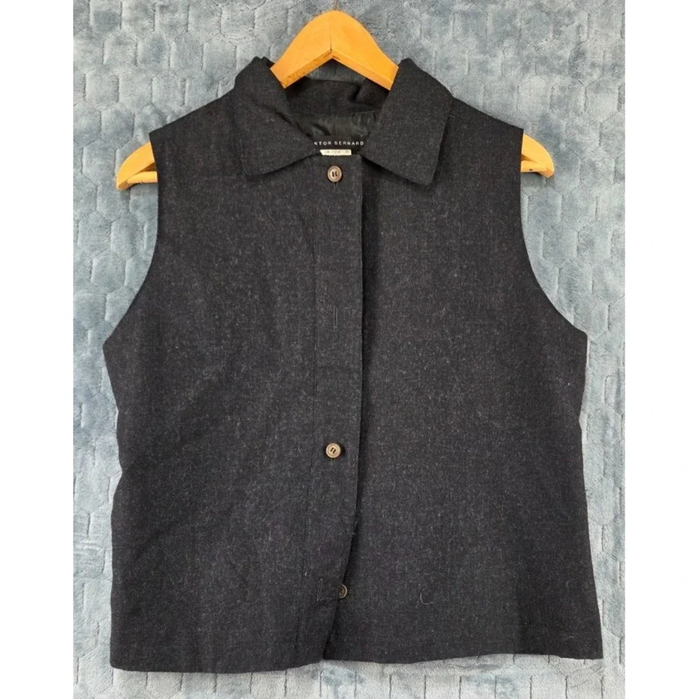 Morton Bernard Size 12 Collared Wool Vest Gray